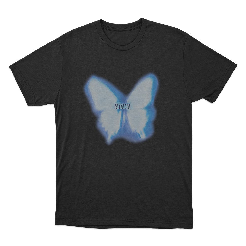 Blue Butterfly Aitana Unisex T Shirt Black Blue Butterfly Aitana Unisex T Shirt Black