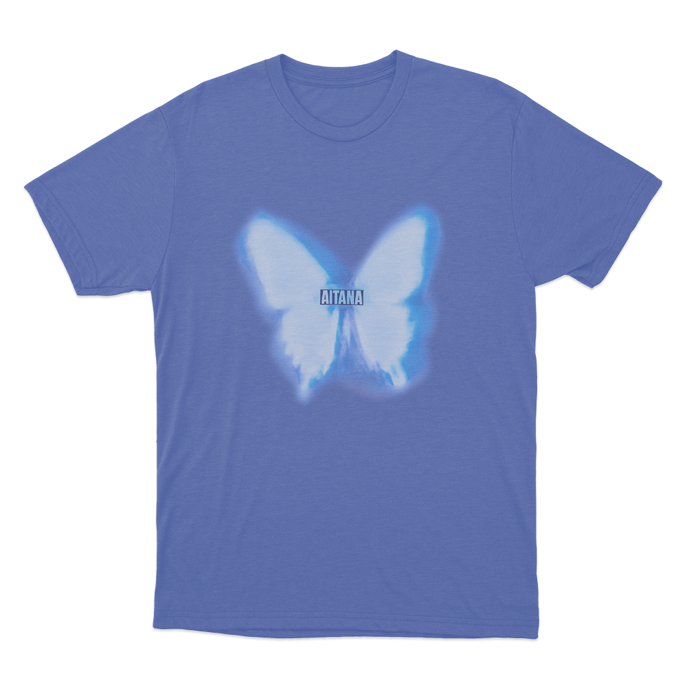 Blue Butterfly Aitana Unisex T Shirt Blue Blue Butterfly Aitana Unisex T Shirt Blue