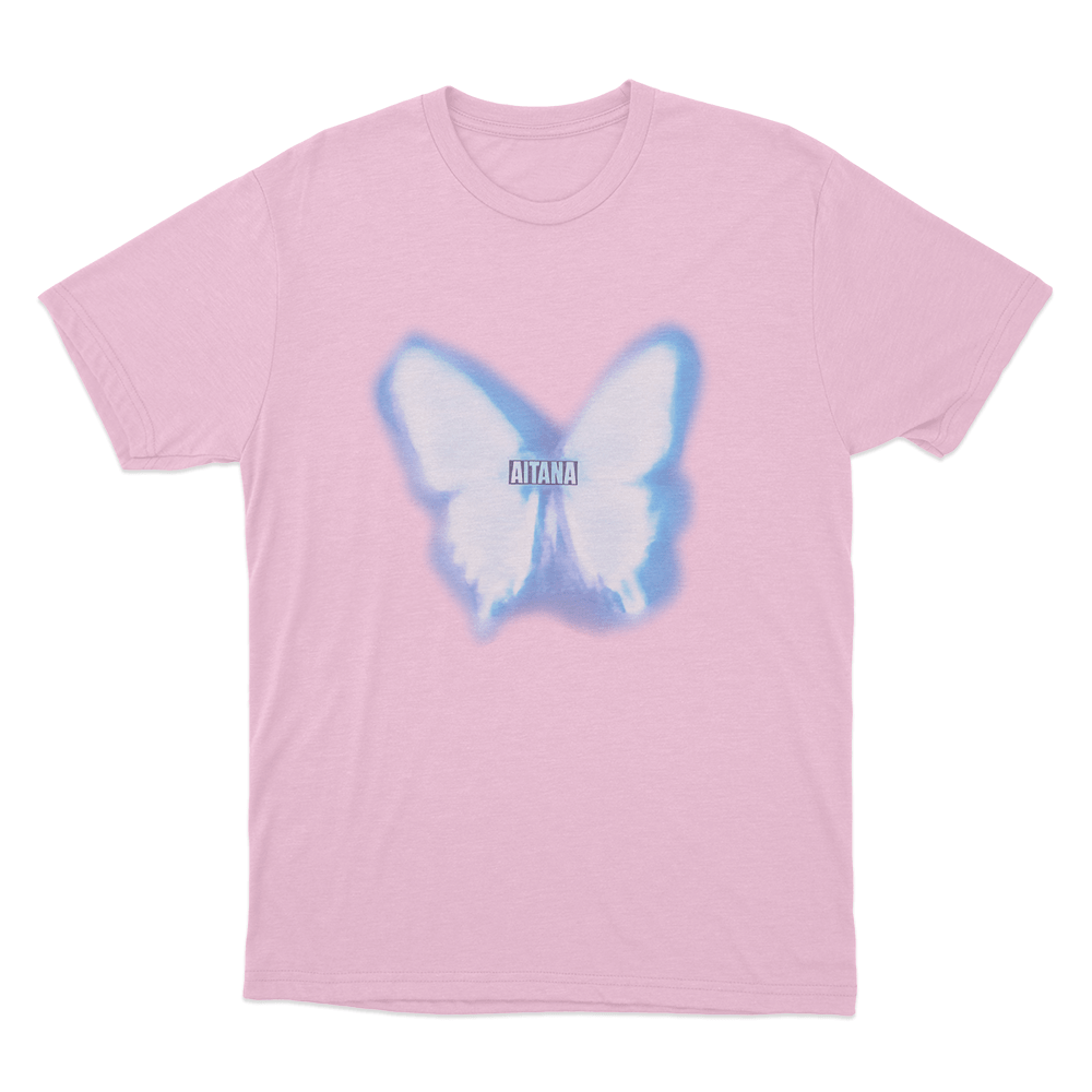 Blue Butterfly Aitana Unisex T Shirt Pink Blue Butterfly Aitana Unisex T Shirt Pink