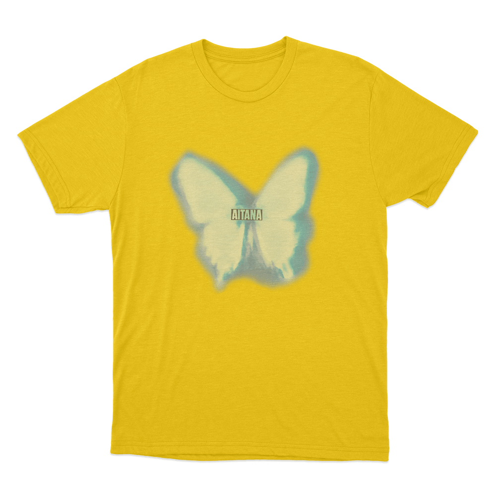 Blue Butterfly Aitana Unisex T Shirt Yellow Blue Butterfly Aitana Unisex T Shirt Yellow